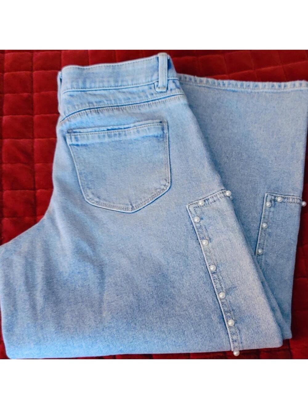 Wit & Wisdom Light Wash Wide Leg Denim Jeans Size 6